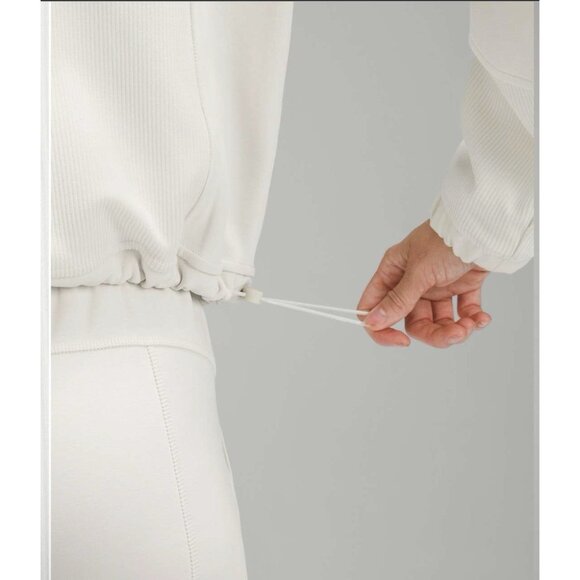 Lululemon Womens Brushed Softstreme Ribbed Half Zip Cream Size 12 Scandi Core - Picture 6 of 12